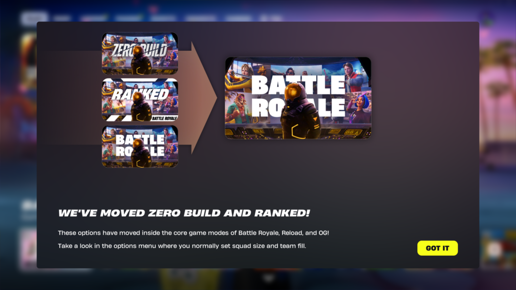 Did Fortnite remove Zero Build? No, and here’s how to find it