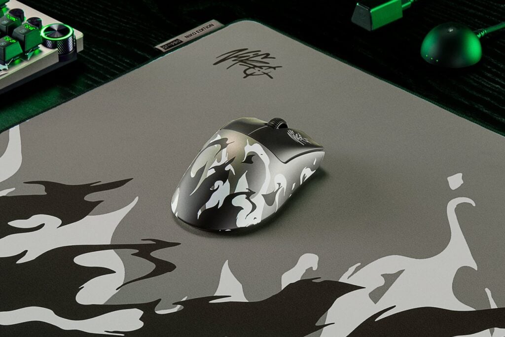 It’s the official promo photo of the Razer gaming mouse DeathAdder V4 Pro with the unique design of CS2 NiKo Edition.