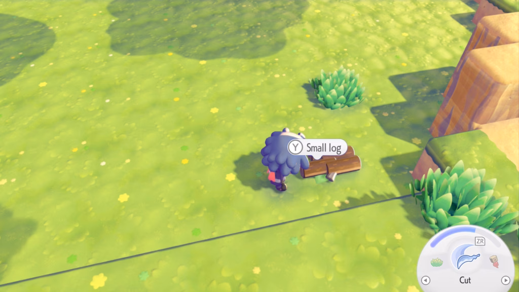 Chopping down trees to get small logs in Pokémon Pokopia