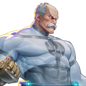 The image features the Invincible VS character Conquest - an icon for an article about the full roster in this fighting game.