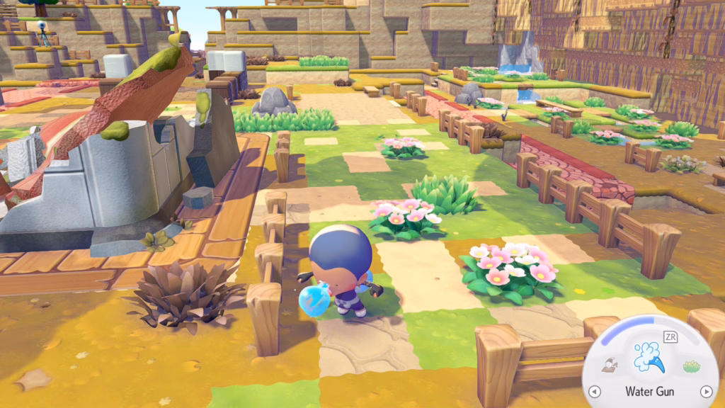 Using Water Gun move in Pokémon Pokopia