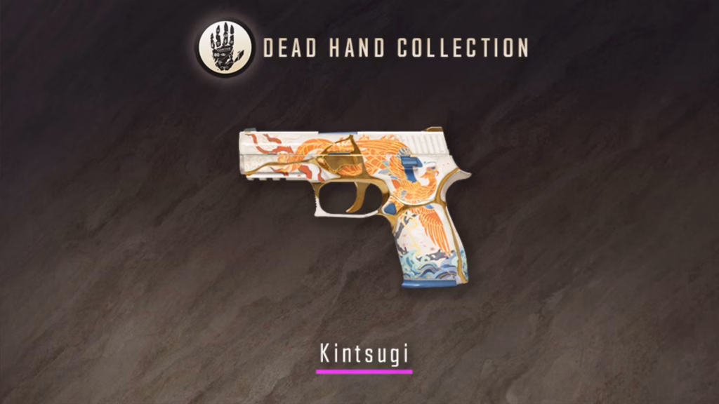 The image reveals the look of the P250 | Kintsugi from the CS2 Dead Hand Collection.