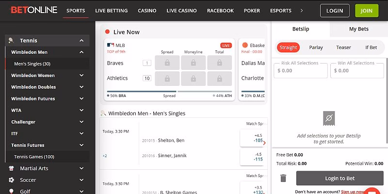 BetOnline Sports US - Tennis