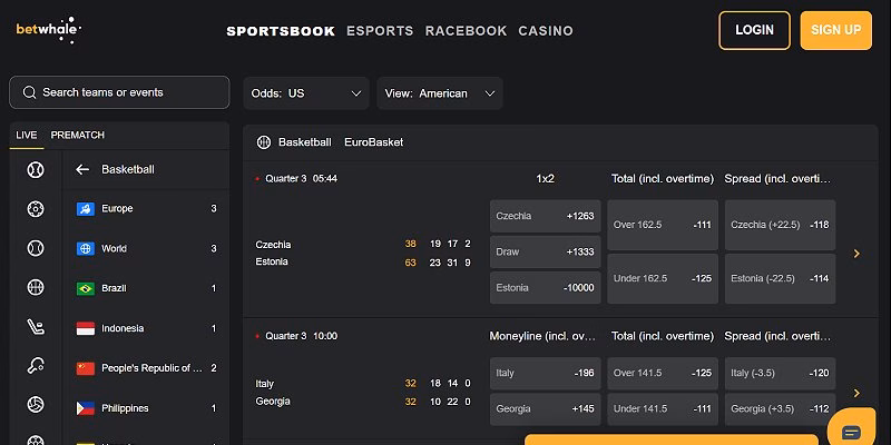 BetWhale Sports US - Basketball