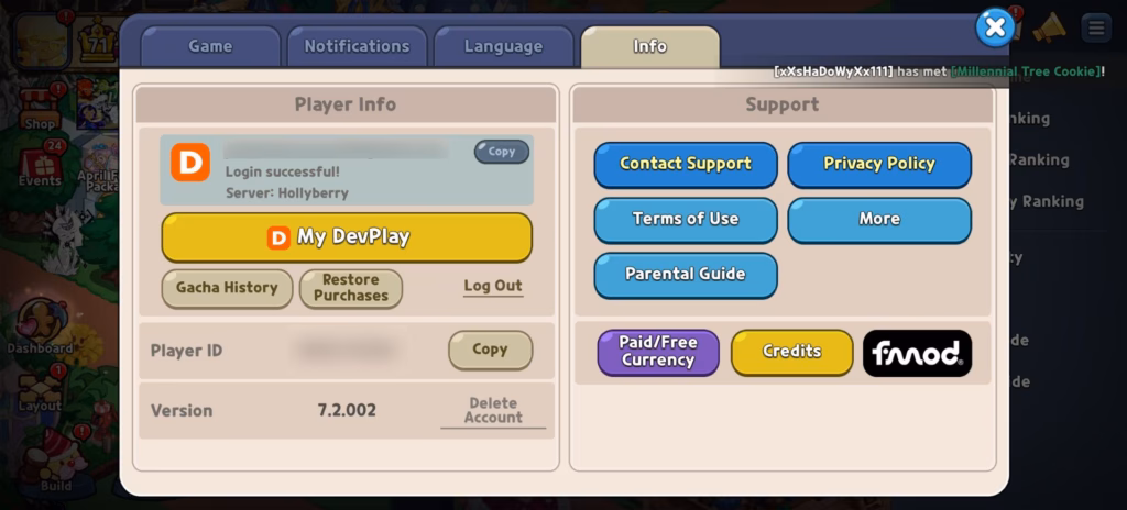How to link Cookie Run Kigdom and OvenSmash to DevPlay account