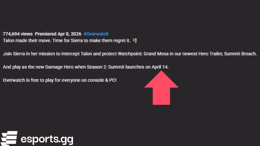 Overwatch Sierra release date