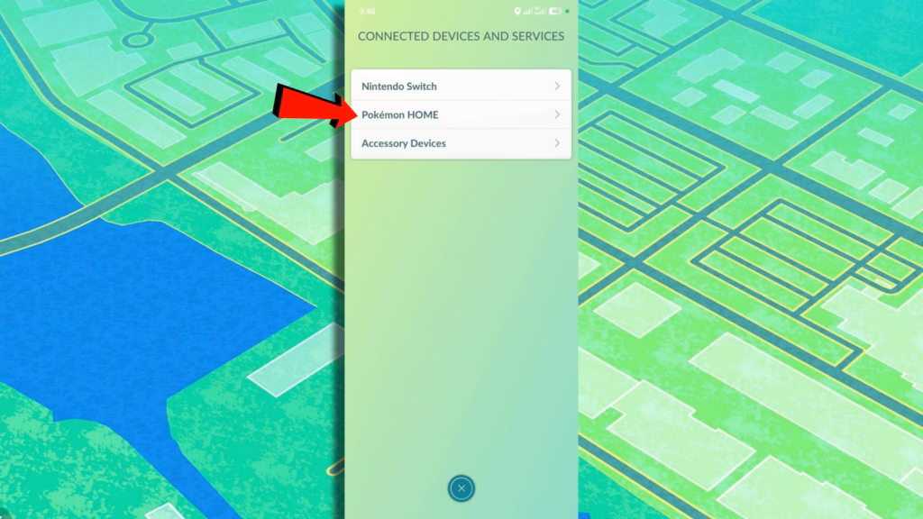 The main section where you can connect your Pokémon GO account to Pokémon HOME