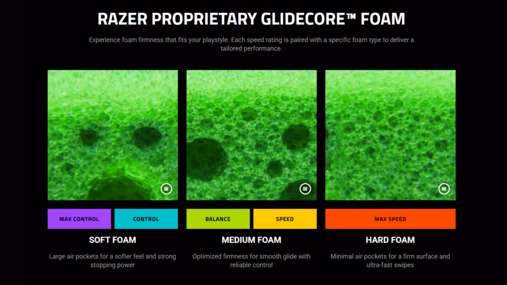 Razer Gigantus V2 Pro uses GlideCore foam 