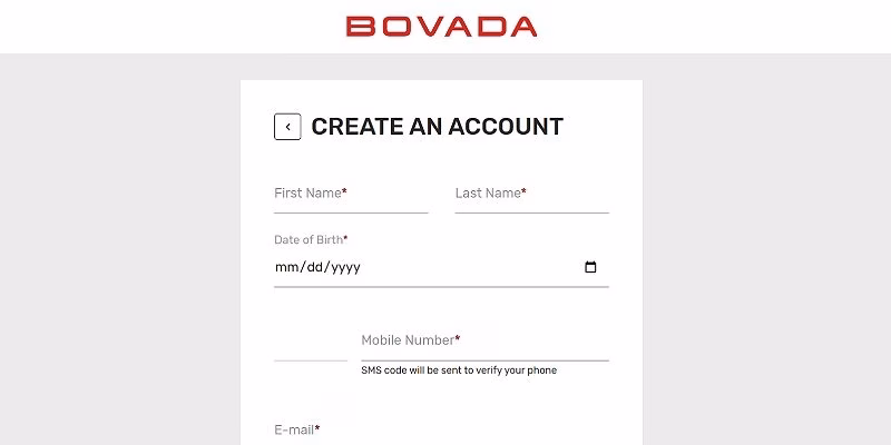 Is Bovada Legit? - Account Creation